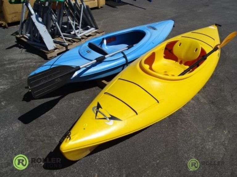 Pelican Ramex 94in and Victory Blast 114in Kayaks With Paddles Roller