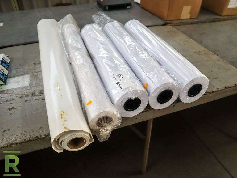 (5) Rolls of Large Format Printer Paper Roller Auctions