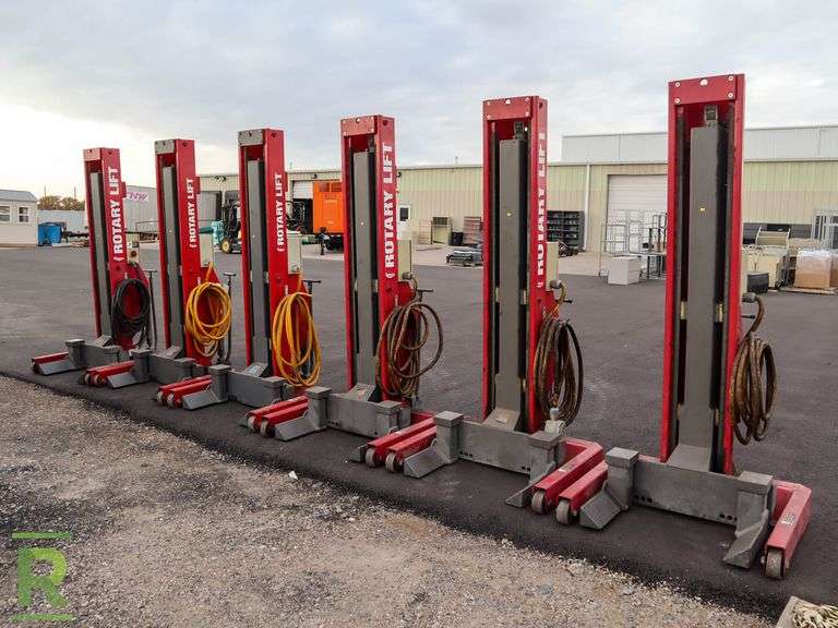 (6) Rotary Lift HP415100 Hydraulic Mobile Column Lifts Roller Auctions