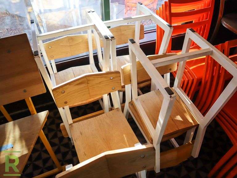 (9) Wood And Metal Dining Chairs - Roller Auctions