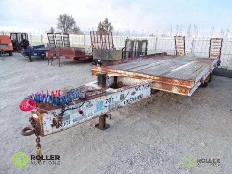 1995 BUTLER T/A EQUIPMENT TRAILER, Dually, 8' x 19' Deck, Dovetail