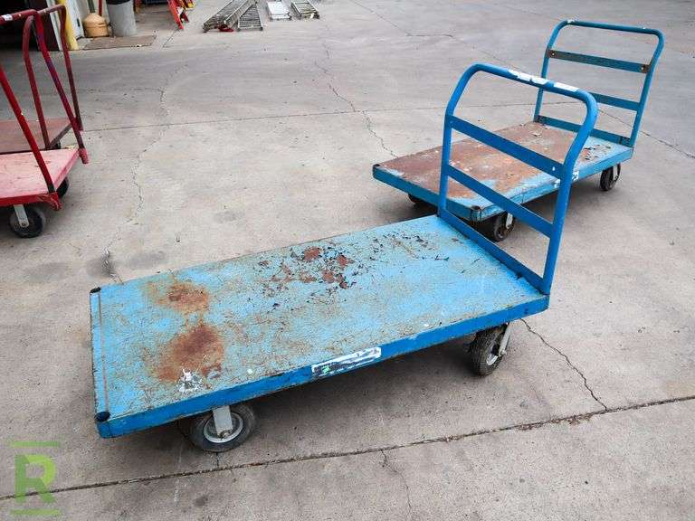 (2) Flatbed Carts - Roller Auctions