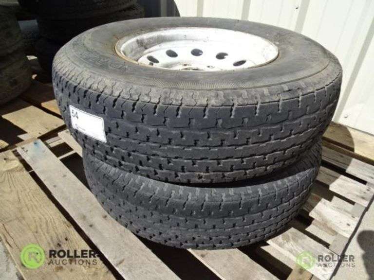 (2) ST 225/75R15 Trailer Tires With 6Lug Rims Roller Auctions