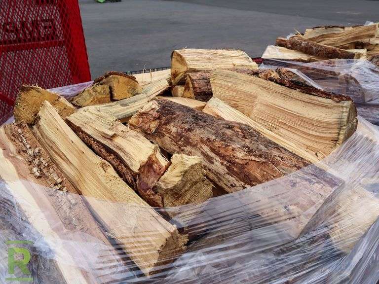 Pallet Of Firewood, Pine, 48" x 42" x 48", 18" Cut - Roller Auctions