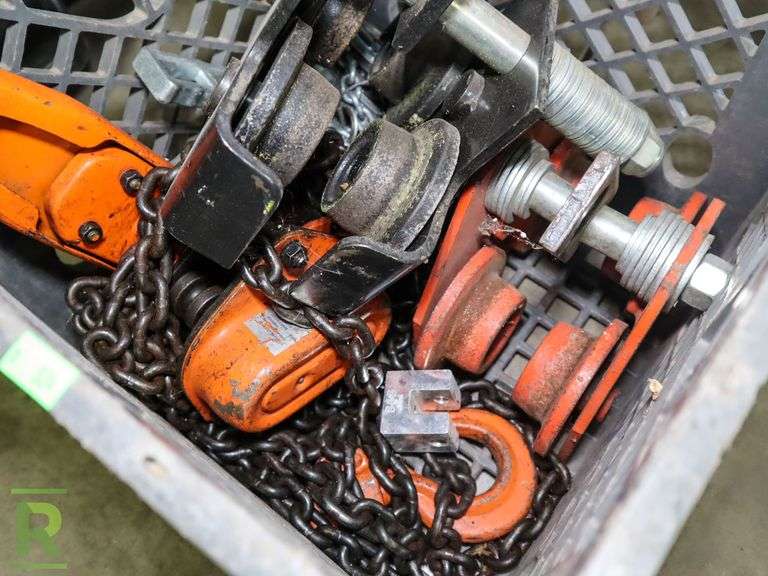 Crate With I-Beam Trolly and Jet Chain Lever Hoist - Roller Auctions