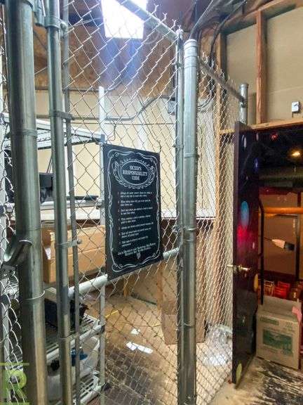 Wire Rack, Syrup Rack and Chain-Link Fence With (2) Entry Doors - Roller Auctions