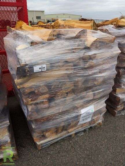 Pallet Of Firewood, Pine, 48" x 42" x 48", 18" Cut - Roller Auctions