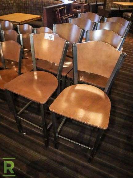 (8) Wood And Metal Bar Chairs - Roller Auctions