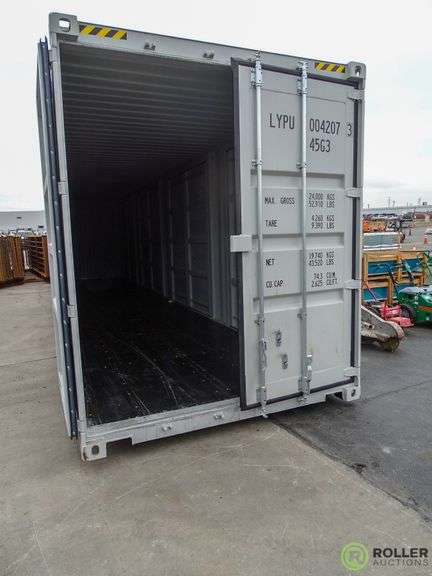 New 40' Steel Storage Container, High Cube, (4) Side Door - Roller Auctions
