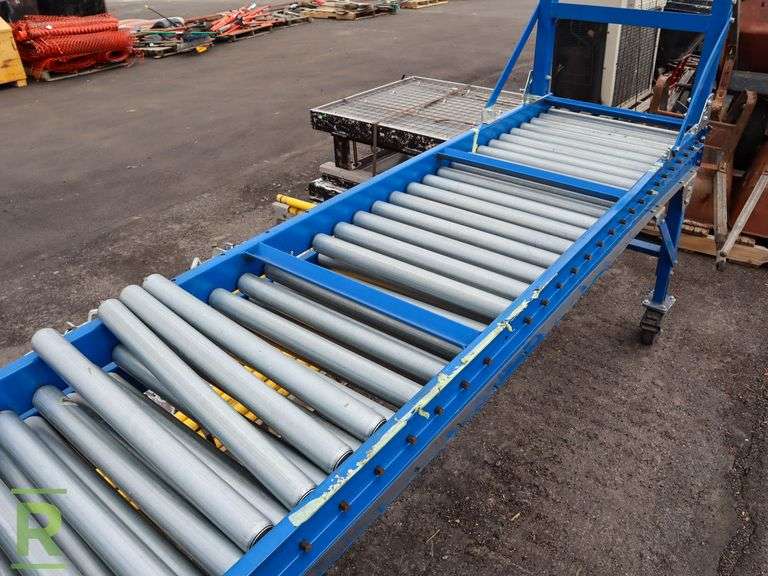 (2) 10' Roller Conveyor Units On Casters, 22" Wide - Roller Auctions