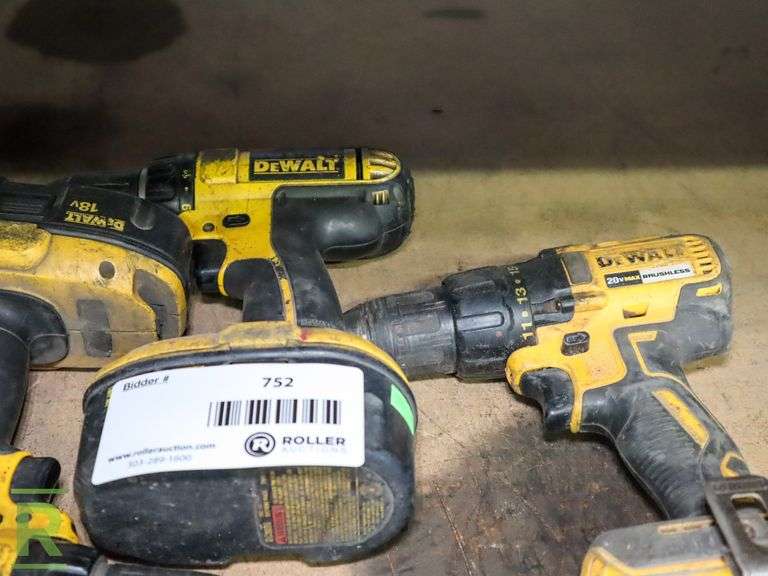 (2) DeWalt Cordless Drills With (3) Batteries ad DeWalt Cordless Drill (No Battery) - Roller Auctions