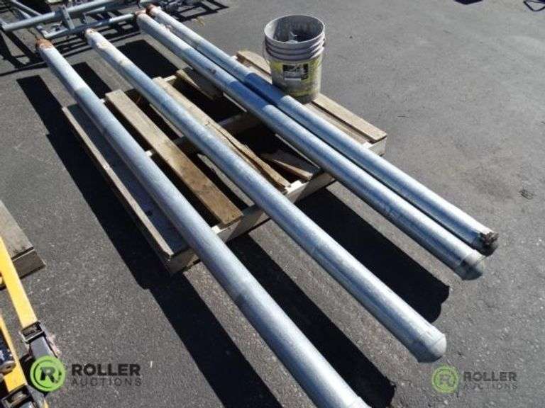 (4) 4in Round Galvanized Fence Posts Roller Auctions