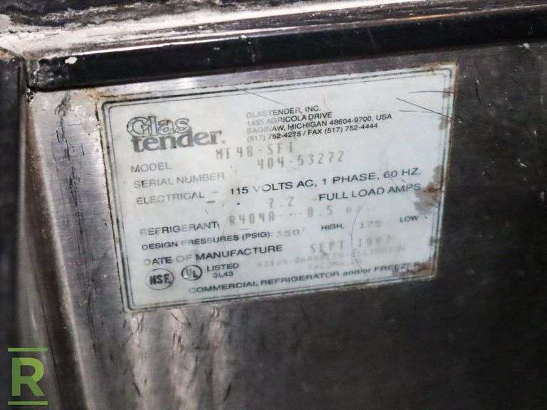Glastender MF485F1 Bottle Chiller On Casters (Not Cooling) - Roller Auctions