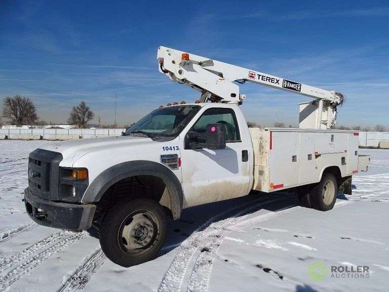 2008 FORD F450 XL SUPER DUTY 4x4 BUCKET TRUCK, 6.8L Triton V10