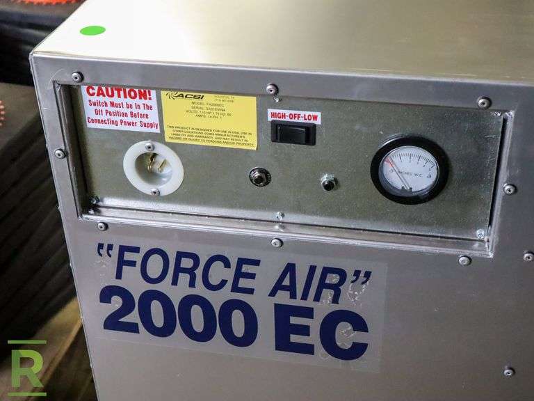 New ACSI FA2000EC Force Air 2000 EC Negative Air Machine Roller Auctions