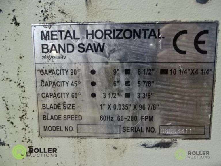 Baileigh BS250M 81/2in Horizontal Band Saw Roller Auctions