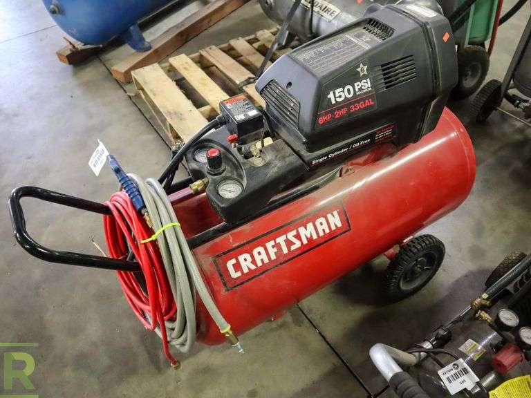 Craftsman 919.167342 Horizontal Air Compressor, 6Hp, 150PSI, 33Gallon