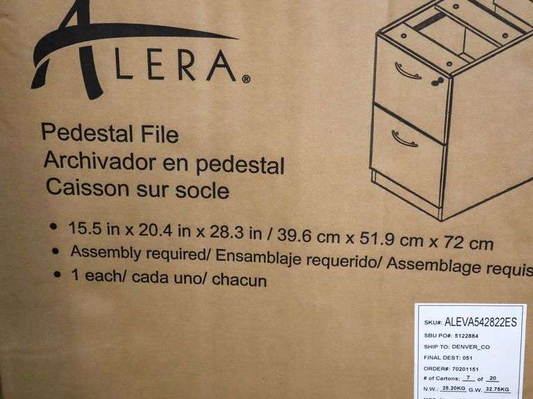 (4) Alera ALE-VA532822 Pedestal Files - Roller Auctions