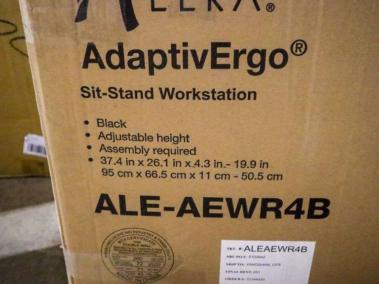 Alera ALE-AEWR4B Sit & Stand Workstation - Roller Auctions