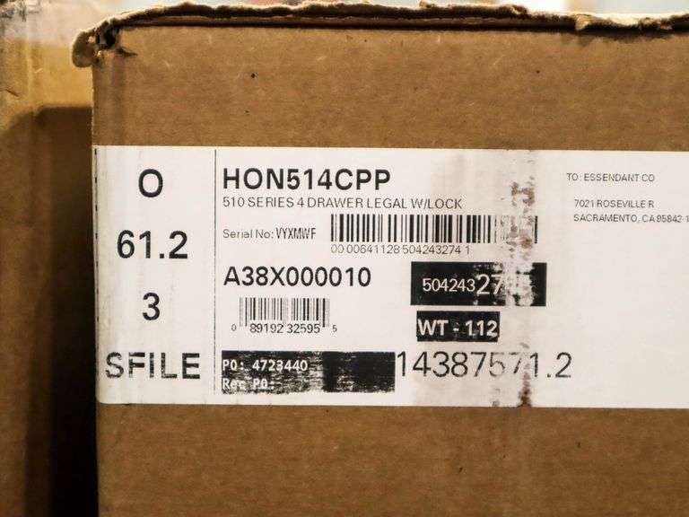 HON 514CPP 4-Drawer Legal File Cabinet - Roller Auctions