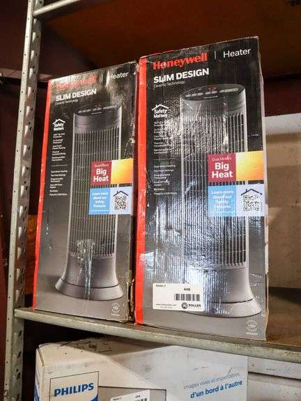 (2) Honeywell HCE322V Slim Design Ceramic Space Heaters - Roller Auctions