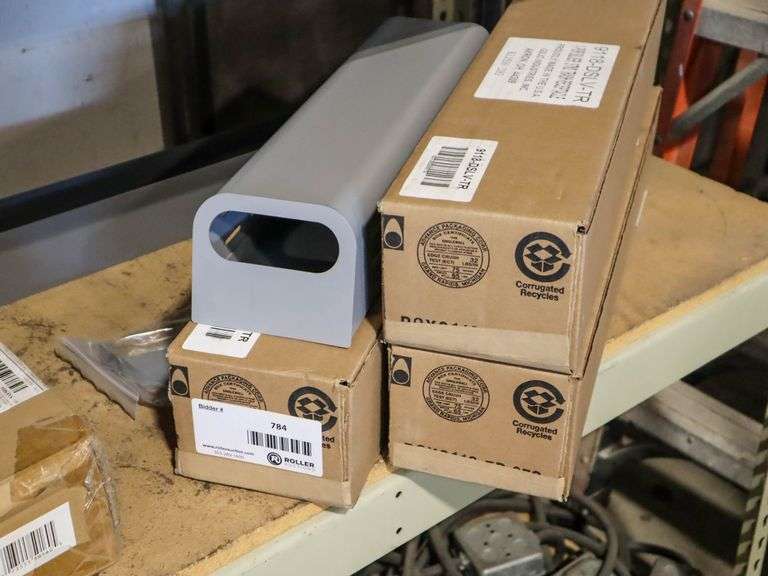 (4) Trash Receptacles, Pivot Wall Rack And Shelf Brackets - Roller Auctions