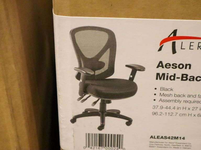 (2) Alera ALEAS42M14 Aeson Mid Back Chairs - Roller Auctions