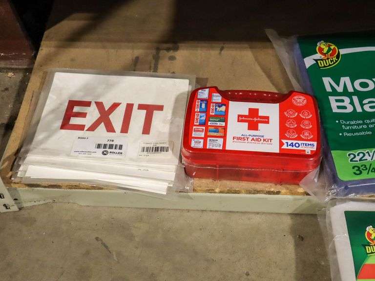 First Aid Kit, Exit Signs, Moving Blanket & Etc. - Roller Auctions
