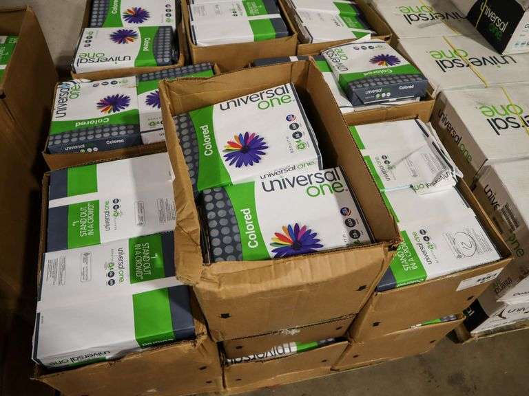 Pallet Of Universal Colored Copy Paper, Blue, 8.5" x 11" - Roller Auctions