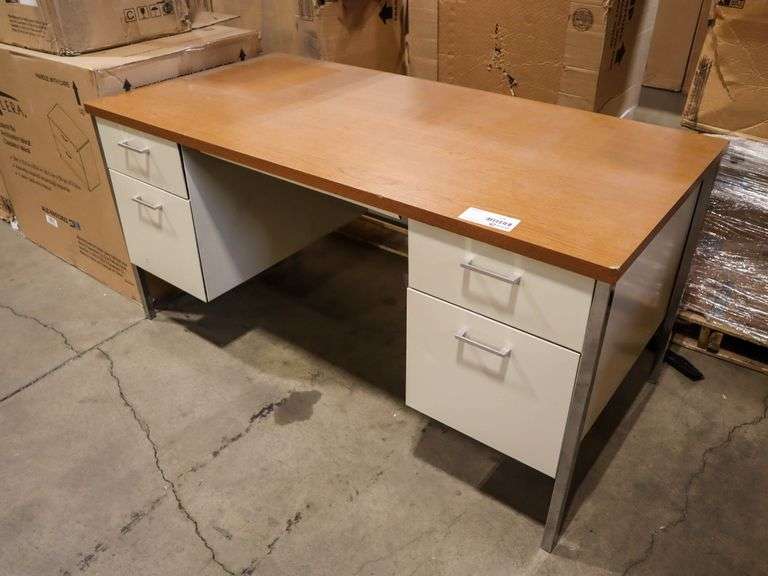 Metal Double Pedestal Desk - Roller Auctions