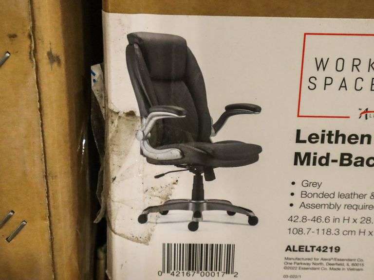 (4) Alera ALELT4219 Leithen Mid Back Chairs - Roller Auctions