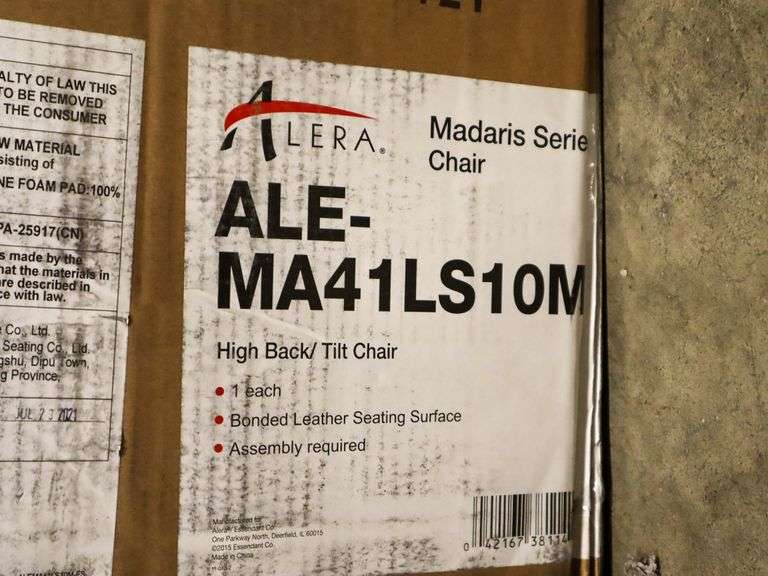 (2) Alera ALE-MA41LS10M High Back Tilt Chairs - Roller Auctions