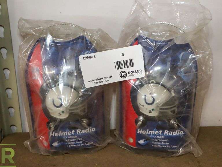 (2) Indianapolis Colts AM/FM Helmet Radios Roller Auctions