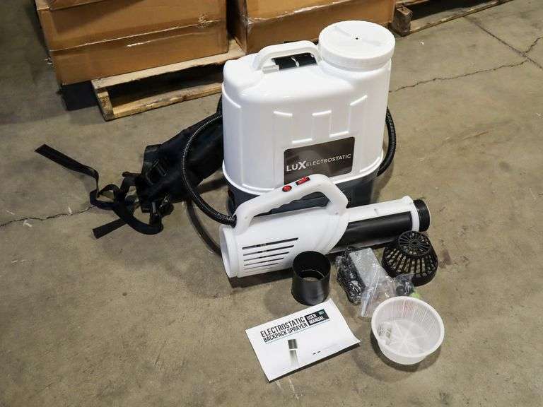 Lux Electrostatic Battery Powered Backpack Sprayer, LUX-BKPK-EXTWCART - Roller Auctions