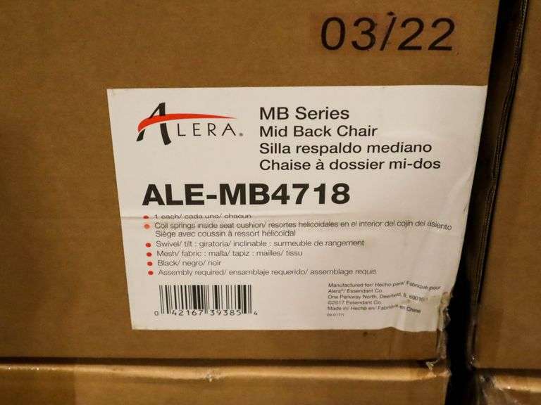 (4) Alera ALE-MB4718 MB Series Mid Back Chairs - Roller Auctions