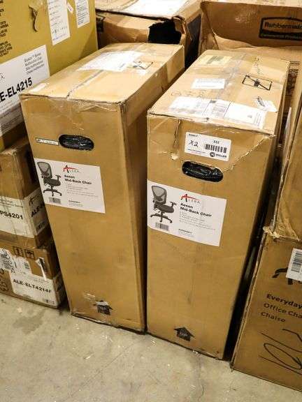 (2) Alera ALEAS42M14 Aeson Mid Back Chairs - Roller Auctions