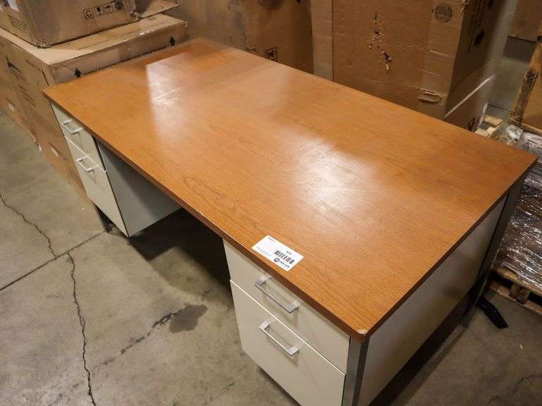 Metal Double Pedestal Desk - Roller Auctions