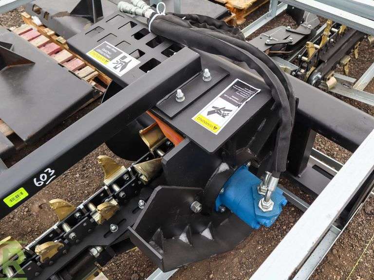 New Great Bear Hydraulic Trencher Attachment To Fit Skid Steer Loader