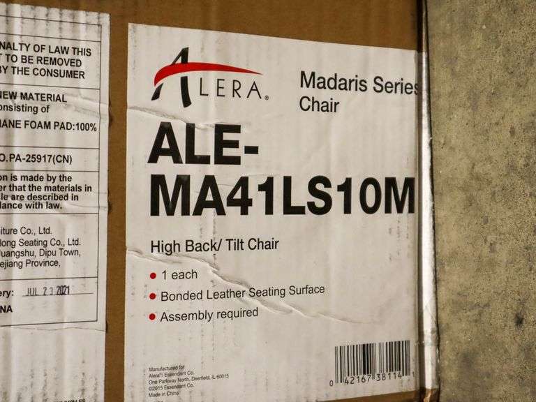 (2) Alera ALE-MA41LS10M High Back Tilt Chairs - Roller Auctions