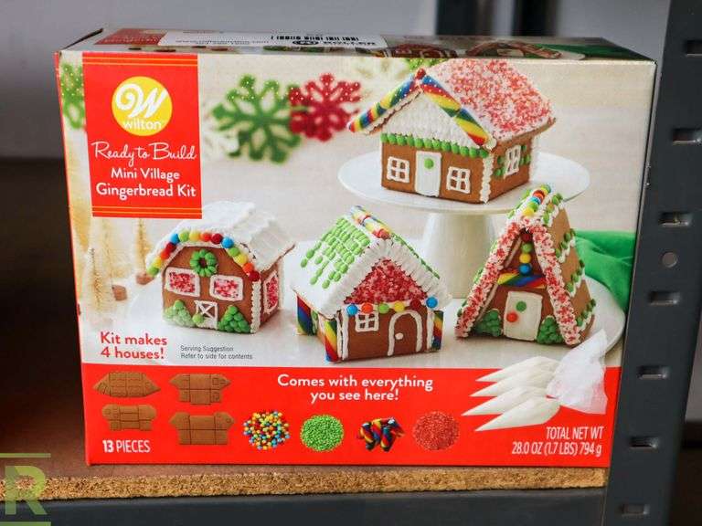 Wilton Ready To Build Mini Village Gingerbread Kit Roller Auctions