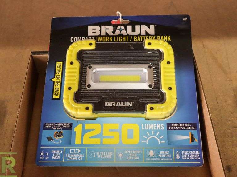 (2) Braun Work Lights Roller Auctions