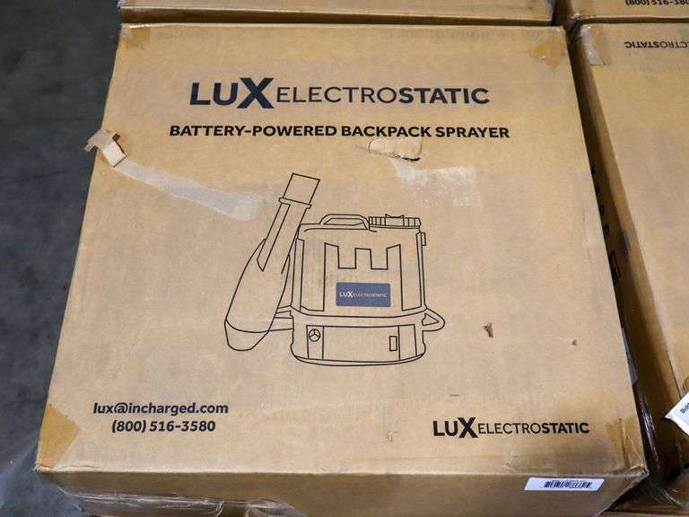 (2) Lux Electrostatic Battery Powered Backpack Sprayers, LUX-BKPK-EXT - Roller Auctions