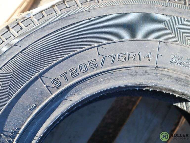 (2) ST Radial Towstar STR ST205/75R14 Tires Roller Auctions