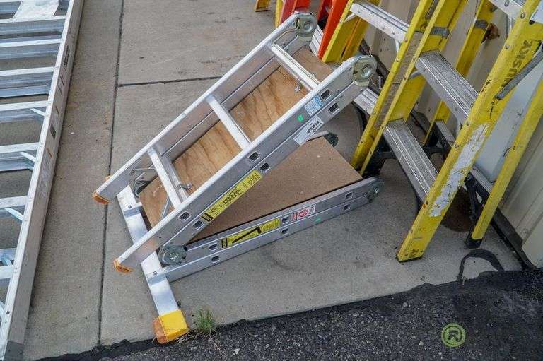 Krause 12' Aluminum Folding Utility Ladder Roller Auctions