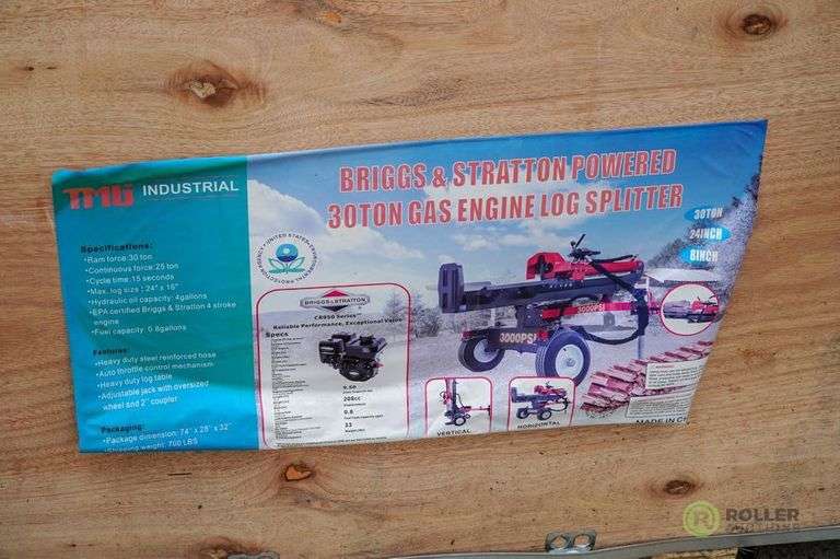 New 30-Ton Briggs Stratton Log Splitter - Roller Auctions