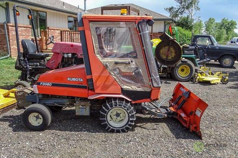 Kubota F3060 4Wheel Drive Commercial Rideon Plow with Sweeper