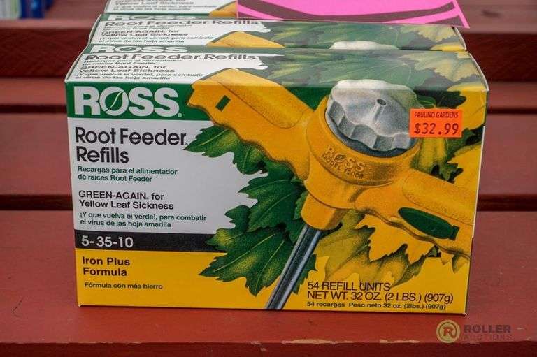 (5) Boxes of Ross Root Feeder Refills Iron Plus Formula For Yellow Leaf