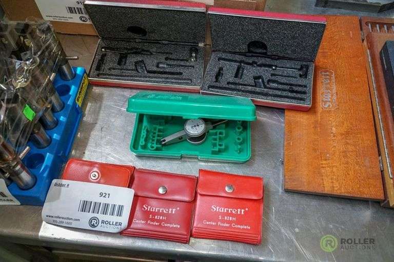 (3) Starrett S828H DoAll Dial Indicators and (2) Starrett Cases