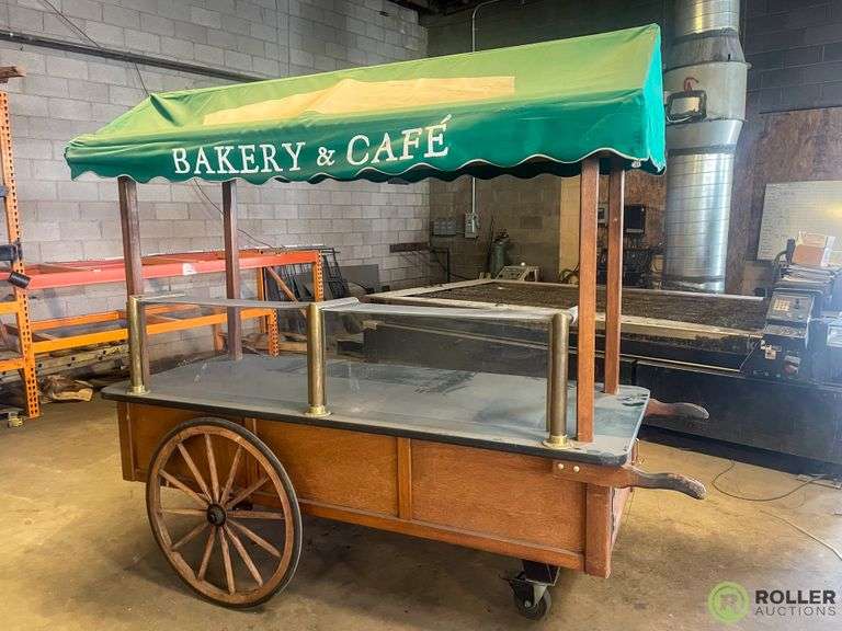 Carts of Colorado Wood Portable Vendor Cart With Canopy, 90" x 36