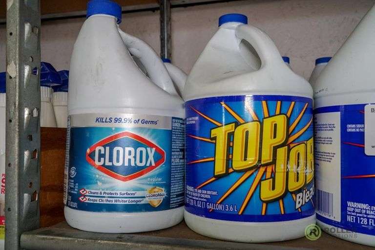 (6) 1Gallon Bottles of Top Job Bleach and (3) 1Gallon Bottles of Clorox Bleach Roller Auction